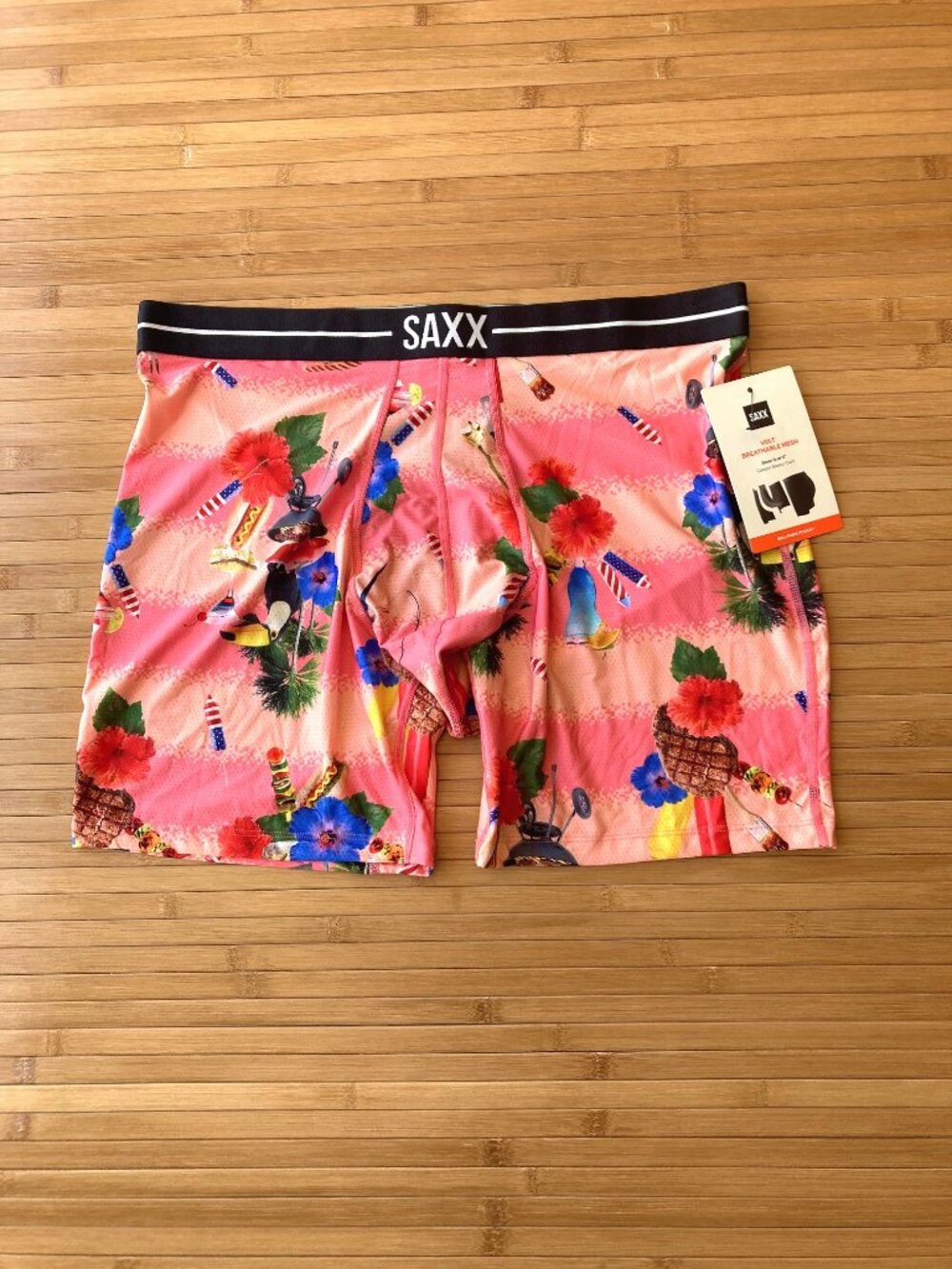 SAXX Volt Breathable Mesh Boxer Brief Mens XL Summer Blowout Peach NWT
